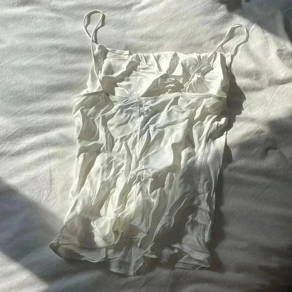 Zara Womens Cami Tank Top - Off White Cowl Neck Draped Top - Picture 3 of 3